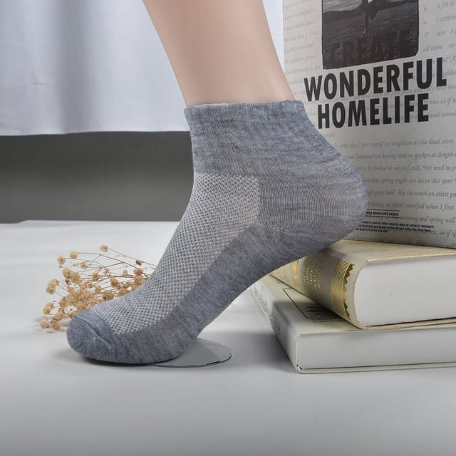 Calcetines de hombre Calcetines cortos de malla Calcetines náuticos de poca profundidad Calcetines de suelo Calcetines de tubo de color liso Calcetines para baño de pies
