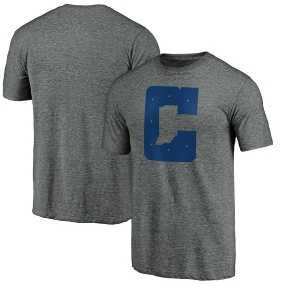 Men's Gray Indianapolis Colts Secondary Logo Tri-Blend T-Shirt