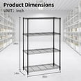 thumbnail image 2 of Wire Shelving Unit 4 Tier Wide Kitchen Shelf Adjustable Storage Shelf Metal Microwave Rack NSF Shelves 14" D x 36" W x 54" H Steel Utility Layer Shelf for Pantry Closet Laundry, Black, 2 of 7