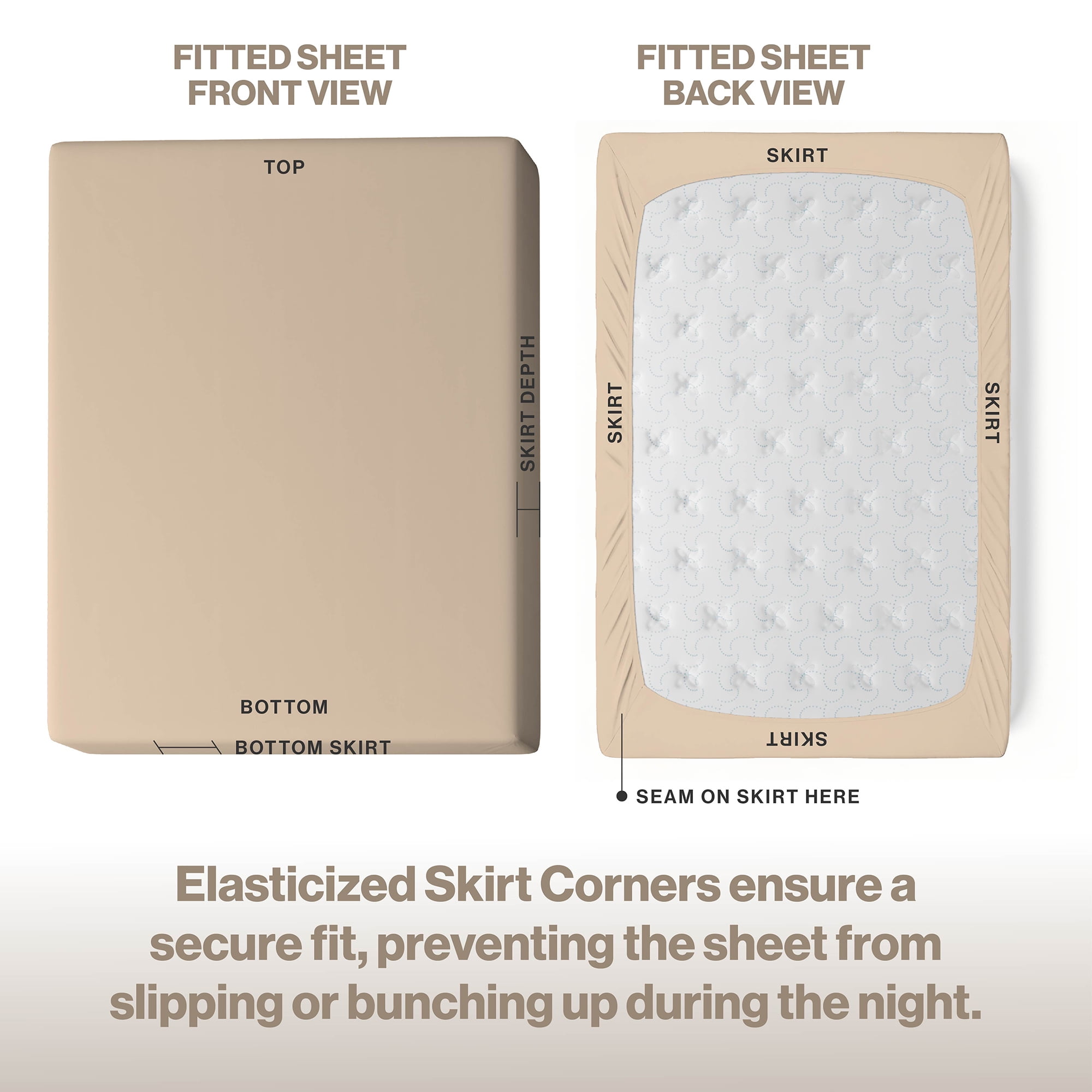 Superity Linen California King Fitted Sheet Made From 100% Premium Cotton. Moisture Wicking Cotton Bed Sheet for Breathable, Dry, and Comfortable Night's Sleep. 200 Thread Count. (Cream)