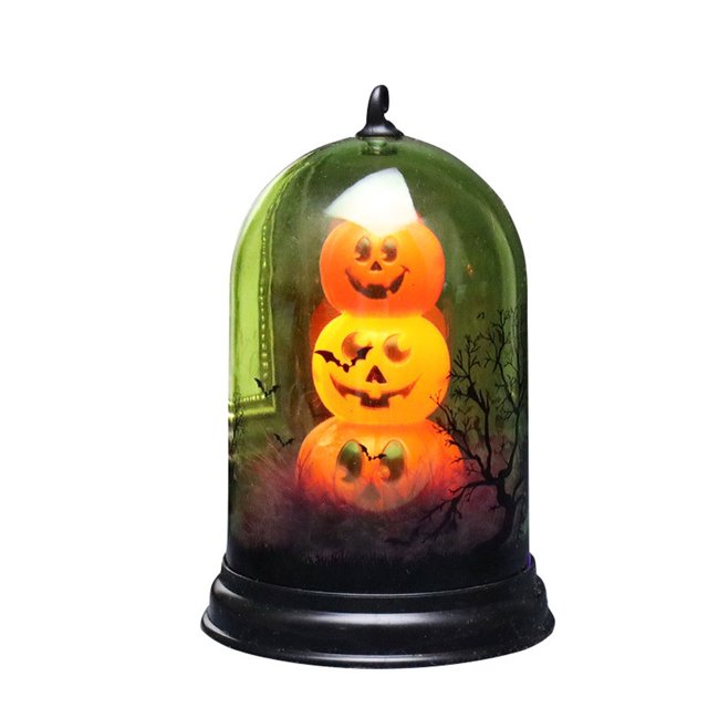 Accesorio de Decoración de Halloween, Linterna de Calabaza Led Luminosa, Linterna de Calavera, Adorno de Escritorio para Barra Ktv