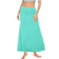 thumbnail image 2 of HVOBTTY Womens A Line Long Skirts, Summer Skirt for Women, Womens Casual Comfortable Solid Color High Waist Home A Line Daily Midi Skirt Mint Green, S, 2 of 3