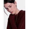 thumbnail image 5 of Scenario Women's Pointelle Sweater with Long Puff Sleeves, Lightweight, Sizes XS-XXXL, 5 of 6