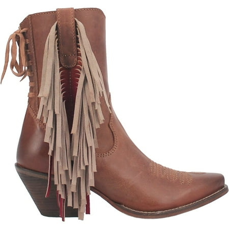 

Dingo Womens Fringe Benefits Snip Toe Boots Ankle Mid Heel 2-3