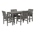 thumbnail image 1 of Walker Edison 5-Piece Chevron Outdoor Patio Dining Set in Gray Wash, 1 of 6