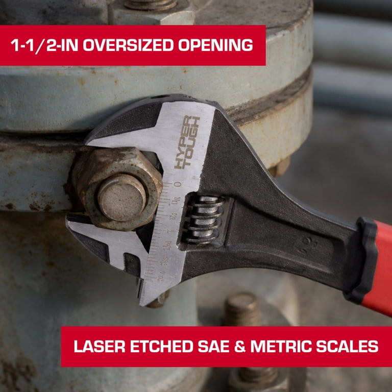 10-Inch Adjustable Wrench With Laser-Etched Scales photo 5
