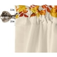 thumbnail image 5 of 3 Piece Kitchen Curtains Tiers and Valances Set, Flower Leaves Spring Watercolor Floral Vintage Botanical Short Rod Pocket Window Curtain for Bedroom, Bathroom, 5 of 5