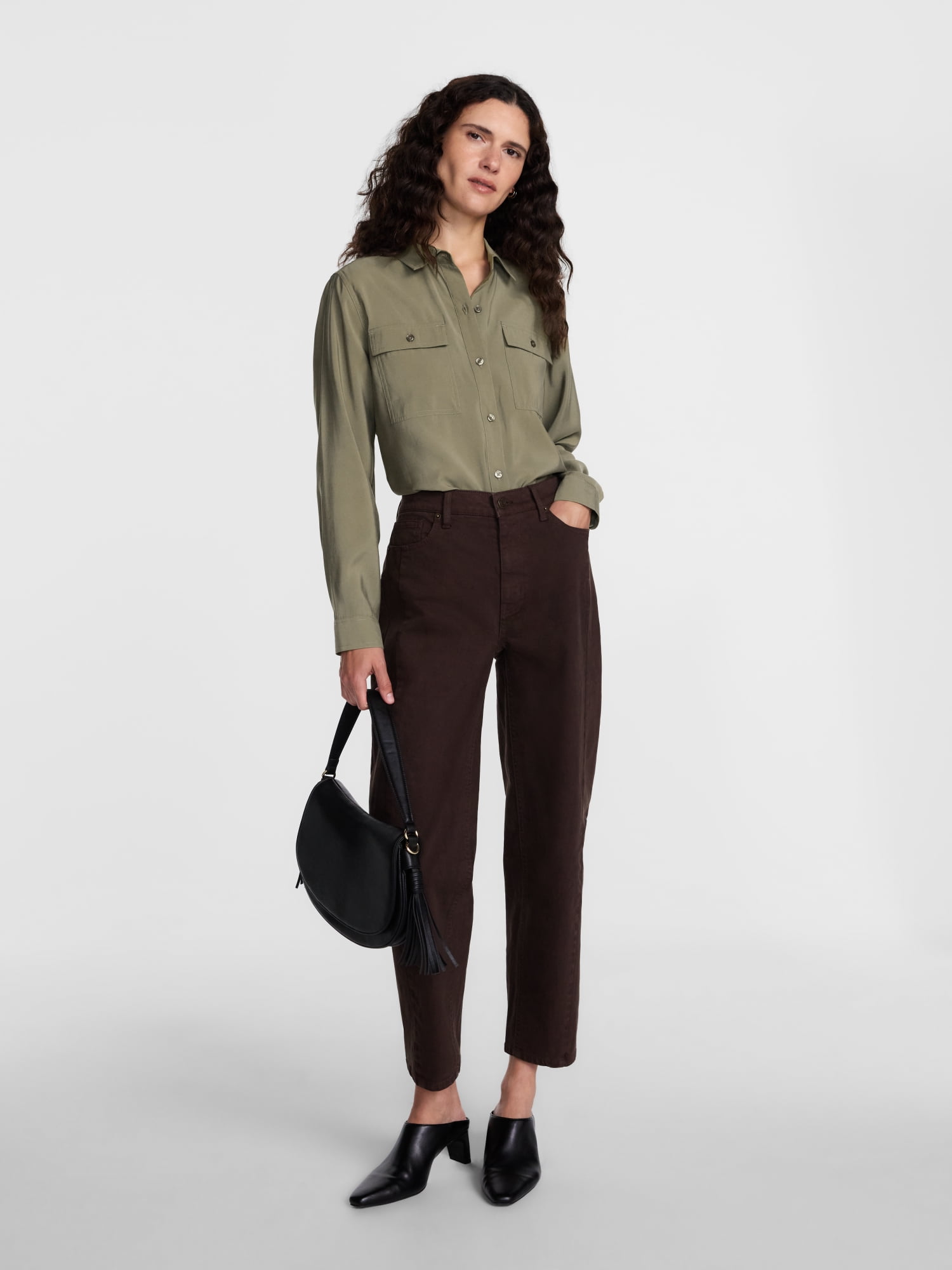 Scenario Women's Utility Tunic Shirt with Long Sleeves, Sizes XS-XXXL