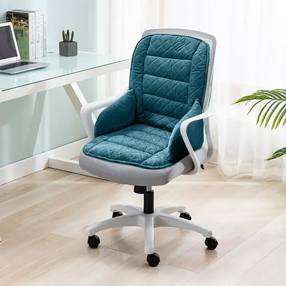 Winter Warm Seat Cushion Backrest - Integrated Office Chair Pad for Long Sitting Period Cozy Waist Protection Chair Support Cushion