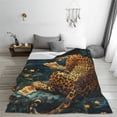 thumbnail image 5 of Cauagu Leopard Reading Tarot Cards Pattern Flannel Bed Blankets,Fleece Blanket Comfortable Air Conditioning Blanket for Sofa Bed Travel Couch & Living Room -80"x60", 5 of 8