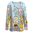 thumbnail image 4 of Simpsons Womens T Shirts V Neck Long Sleeve Tops Causal Loose Summer T-Shirts 5XL, 4 of 7