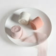 thumbnail image 4 of FGY Chiffon Ribbon 3 Rolls 1.5”x 7Yd Fringe Ribbons Silk Chiffon Ribbons for Wedding Invitations,Bouquets,Gifts Wrapping,Decorations (Pink), 4 of 6