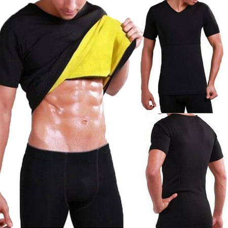 Mens Christmas Vests - Mens Gym Sauna Sweat Suit Body Shaper Belly Tummy Trimmer Slimming Shirt Vest
