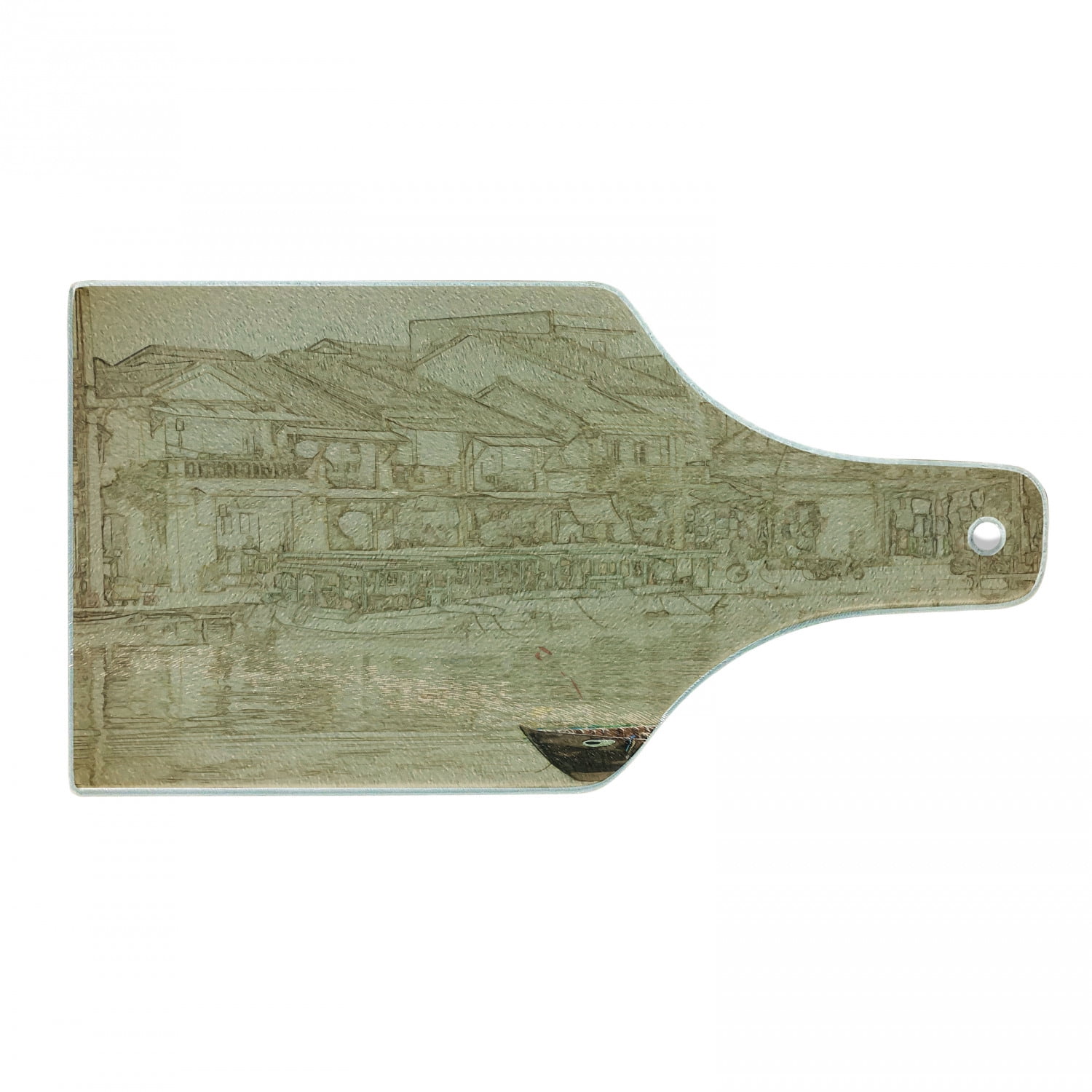 Vintage Boat Cutting Board, Vietnam Scenery with a Traditional Ship
