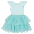 thumbnail image 3 of Disney Girls Princess Tutu Dress - Ruffle Short Sleeve Party Outfit for Toddlers & Kids - Fairy Tale Dress-Up (Little Mermaid Ariel Aqua Green, 2T), 3 of 3