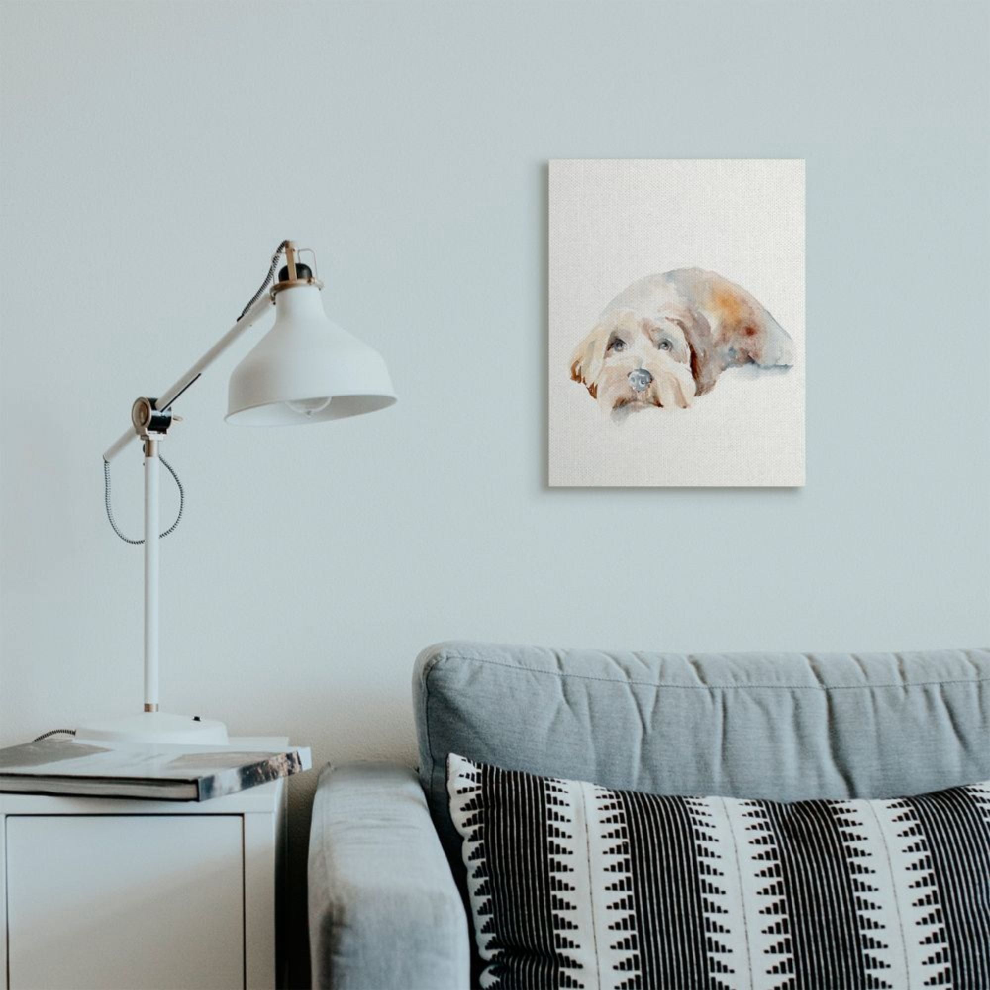 Stupell Industries Scruffy Dog Laying Down House Pet Painting Design by Jennifer Paxton Parker, 16" x 20"