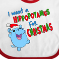 thumbnail image 4 of Inktastic I Want a Hippopotamus For Christmas Cute Stuffed Hippo Boys or Girls Baby Bib, 4 of 4