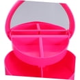 thumbnail image 3 of Heart Shaped Jewelry Box for Built In Makeup Mirror Double Design for Necklace Earring Ring Storage Plastic Jewelry Organizer for Gift, 3 of 5