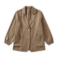 thumbnail image 5 of FAWUUDO Women's Blazer Jacket Casual Long Sleeve Work Office Suit Coat Lightweight Open Front Single Breasted Notch Lapel Jacket for Office,Work,Daily Wear Khaki, 5 of 5