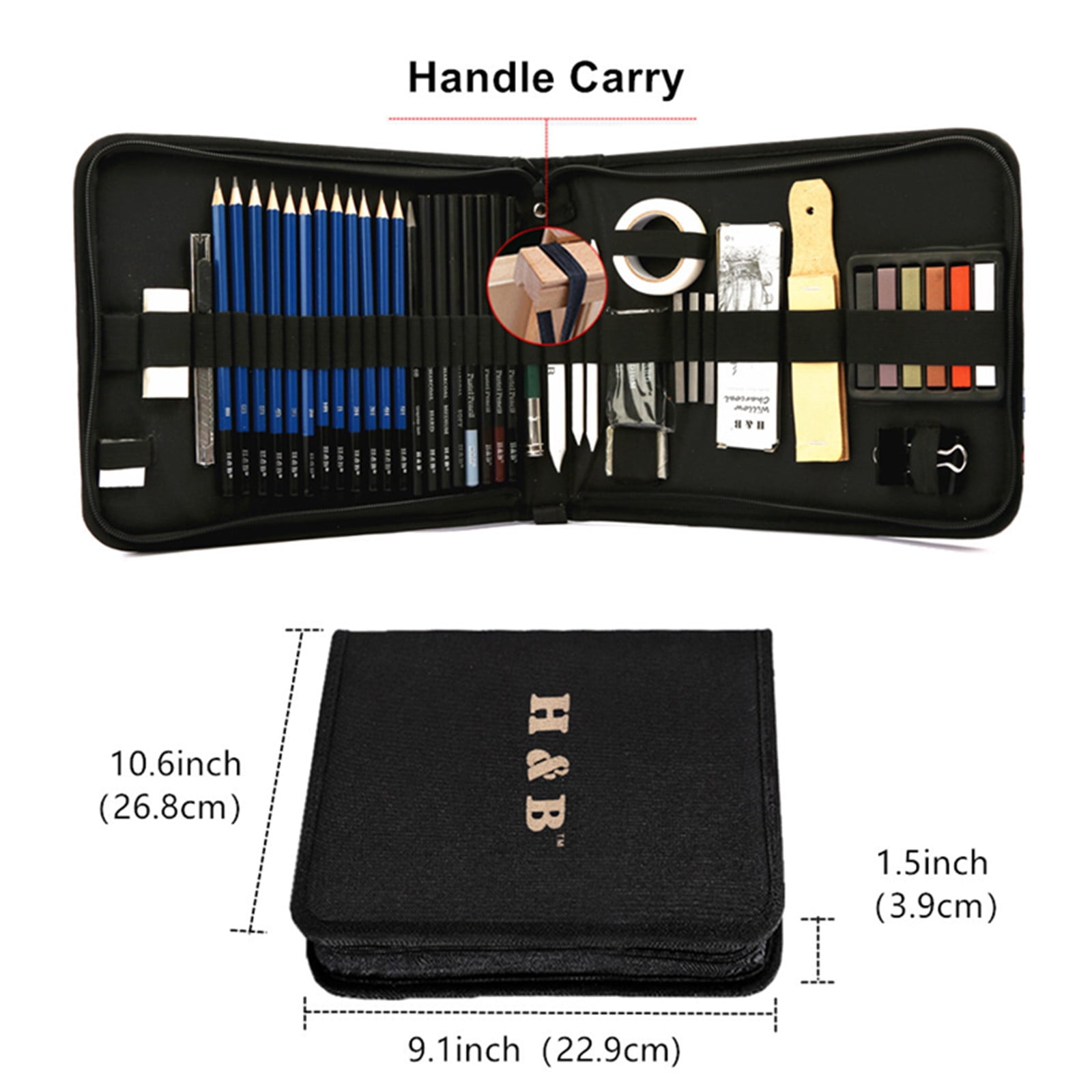  KONIBN 36pcs Drawing and Sketching Pencil Set Professional Drawing  Kit in Zipper Carry Case, Sketch Pencils Set Includes Graphite Charcoal  Sticks Tool Sketch book, Art Supplies for Adults Kids : Arts