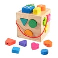 thumbnail image 3 of Juguete clasificador de formas, cubo de actividad, regalos de juguete, cubo de clasificación de formas multicolor, caja de rompecabezas de madera para SM SunniMix Juguetes clasificadores de formas, 3 of 8