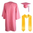 thumbnail image 7 of GROFRY 3Pcs/Set Graduation Costume Matte Graduation Cap Shoulder Stoles And Gown Set Unisex Loose Fit Gown for High School College Postgrad Graduation Ceremonies, 7 of 7