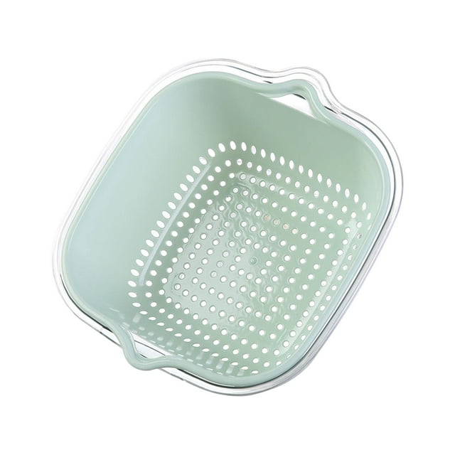 Cesta para lavar frutas y verduras, cesta de drenaje, colador de cocina de doble capa. 21x23x85cm