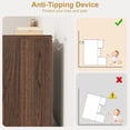 thumbnail image 7 of 3 Drawer Nightstand for Bedroom, 30in Tall Small End Side Table with Large Storage & Anti-Tip Design, Modern Bedside Table Organizer for Living Room, Entryway - Walnut, 7 of 7