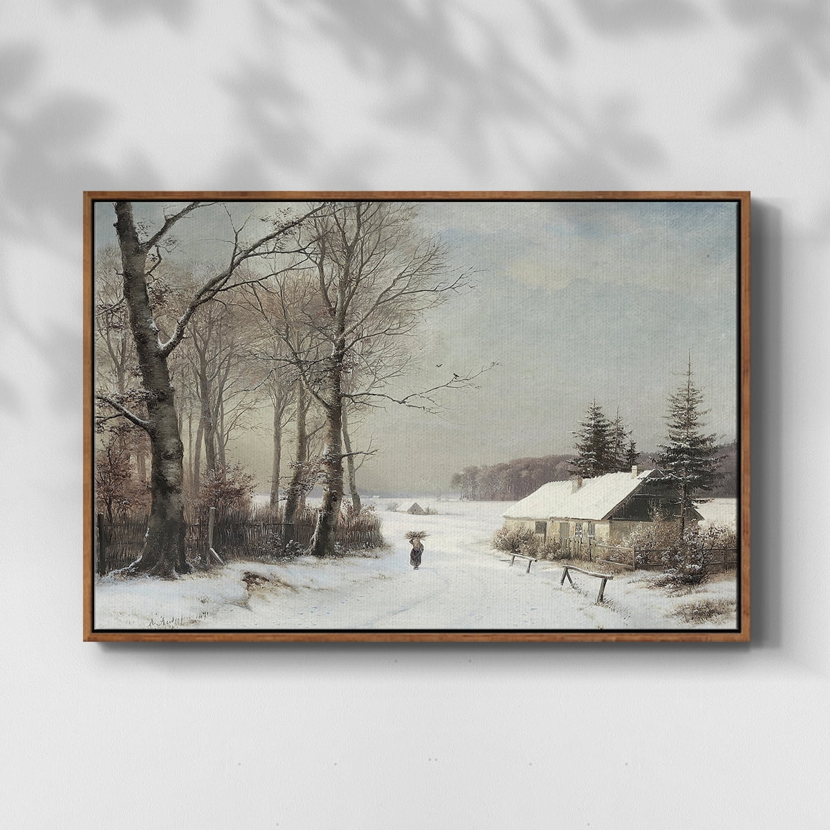 Vintage Landscape-CCLXXVIII By Wexford Home Framed in Walnut Wood Gallery Wrapped Canvas 17 in. x 25 in.