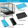 thumbnail image 4 of Renwick Rolling Metal Small Animal Cage with Removable Ramp and Platform, Hammered, Black, 4 of 11