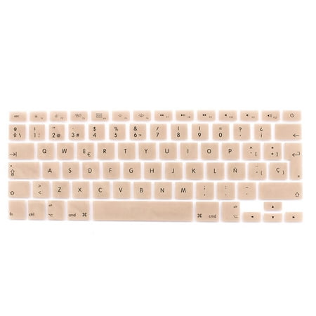 Spanish Keyboard Skin Cover Gold Tone for Apple Macbook Air 13 15 17 