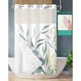 thumbnail image 2 of No Hook Shower Curtain with Snap in Liner, Eucalyptus Leaves Summer Plant Watercolor Hotel Shower Curtains for Bathroom, Washable Shower Curtain Liner Set with Mesh Top Window, 54"x78", 2 of 6