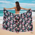 thumbnail image 4 of Uourmeti Pink Leaf Skull Swimsuit Coverup for Women Breathable Swimwear Bikini Wrap Quick Dry Chiffon Scarf Blouse for Swimwear, 4 of 7