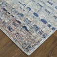 thumbnail image 4 of 9' X 12' Blue Ivory And Orange Abstract Power Loom Stain Resistant Area Rug, 4 of 5