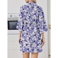 thumbnail image 5 of Avidlove Waffle Knit Robe for Women Soft Lightweight Tie Short Bathrobes 3/4 Sleeve Ladies Floral Sleepwear, 5 of 6