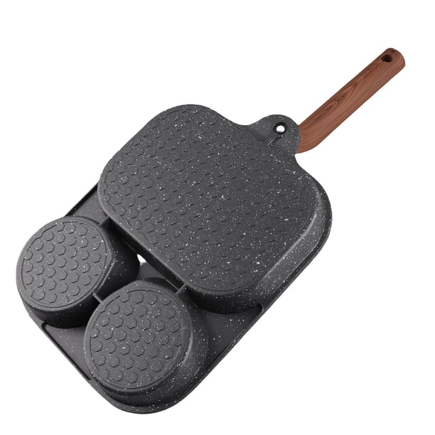 Sartén Para Huevos, Sartén Para Desayuno Con Fondo Plano A Prueba De Palos, Sartén Para Tortilla De 3 Secciones Para Estufa De Gas, Utensilios De Cocina De Inducción