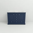 thumbnail image 5 of Tybee 48 in W x 22 in D Navy Blue Double Bath Vanity and Carrara Marble Top, 5 of 10