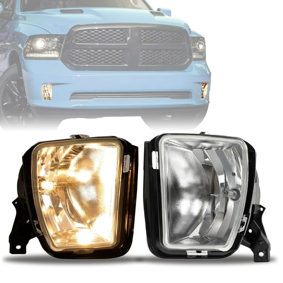 Kojem Pair Fog Lights Lamp Compatible with 2013-2018 Dodge Ram 1500 2019-2022 Dodge Ram 1500 Classic Replacement for 68104821AF 68104820AF w/Bulbs LH & RH