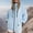 Light Blue, variant on Womens Zip Up Hooded Waterproof Rain Jacket Lightweight Outdoor Hiking Travel Trench Jacket with Pockets