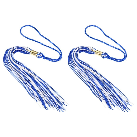 Uxcell Tassel Graduation, Graduation Cap Tassel for Graduation Cap Decorate Tassel Charm, Blue White 2Pack