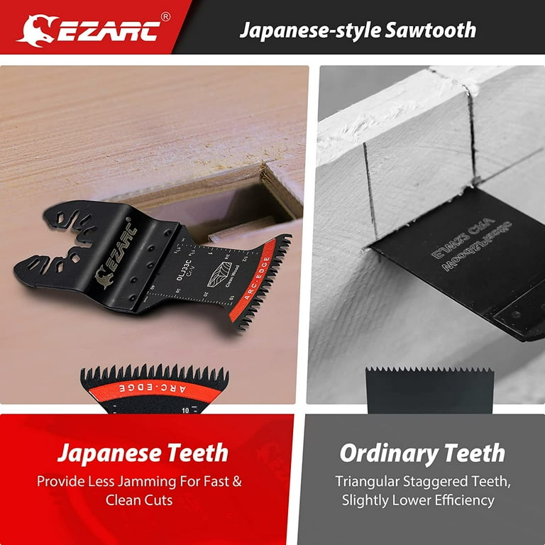 EZARC Japanese Tooth Oscillating Saw Blades - 20PCS Extra-Long Reach