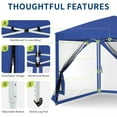 thumbnail image 6 of Instant Pop-Up Canopy Tent with Removable Mosquito Netting & 2 Zipper Doors, Portable Outdoor Shelter for Camping, Backyard, Picnic - Includes Wheeled Carry Bag, 6 of 8