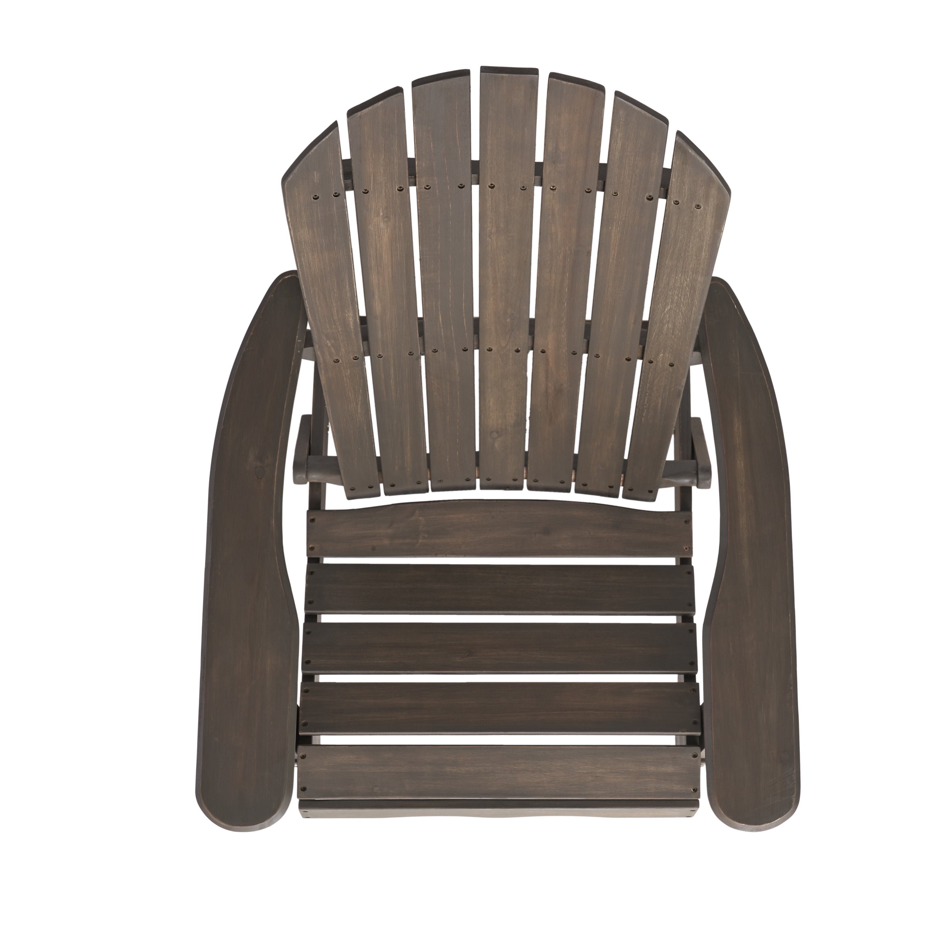 Denise Outdoor Rustic Acacia Wood Folding Adirondack Chair, Gray