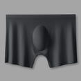 thumbnail image 4 of zeranth Men Thin Boxers Seamless See-through Soft Solid Color Mid Waist Ice Silk U Convex Soft Plus Size Elastic Quick Dry Moisture-wicking Men Underpants Underwear, 4 of 7
