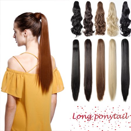 S Noilite 18 21 Long Thick Claw Jaw Ponytail Big Wave Clip In