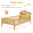 thumbnail image 3 of Gymax Twin Size Kids Bed Solid Wood Platform Bed w/ Under-bed Storage & Storage Cube Natural, 3 of 10