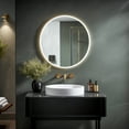 thumbnail image 3 of Dreamwerks Onxy 24" Round Frameless LED Mirror with Touch Screen, Backlit Brightness & Temperature Control, 3 of 13