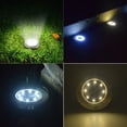 thumbnail image 1 of Luz subterránea solar de acero inoxidable de 8 LED para exteriores, luz de suelo enchufable para césped, luz de jardín para patio, 1 of 4