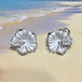 thumbnail image 6 of Beautiful Hawaiian Hibiscus Earring, Official Hawaii State Flower, Sterling Silver Hibiscus CZ Stud Earring, E4123 Birthday Wife Mom Gift, 6 of 8