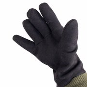 HAWK 12 Pairs Lined Brown Jersey Gloves Red Fleece Lining for Warmth & Comfort Durable for Intensive Use Soft & Cozy Ideal for Cold Weather